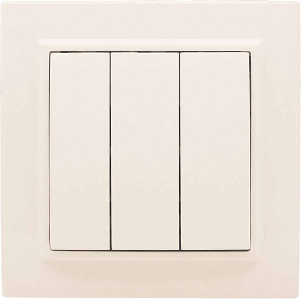 Изображение товара Выключатель 3-кл. СП 10А бежевый Минск EKF