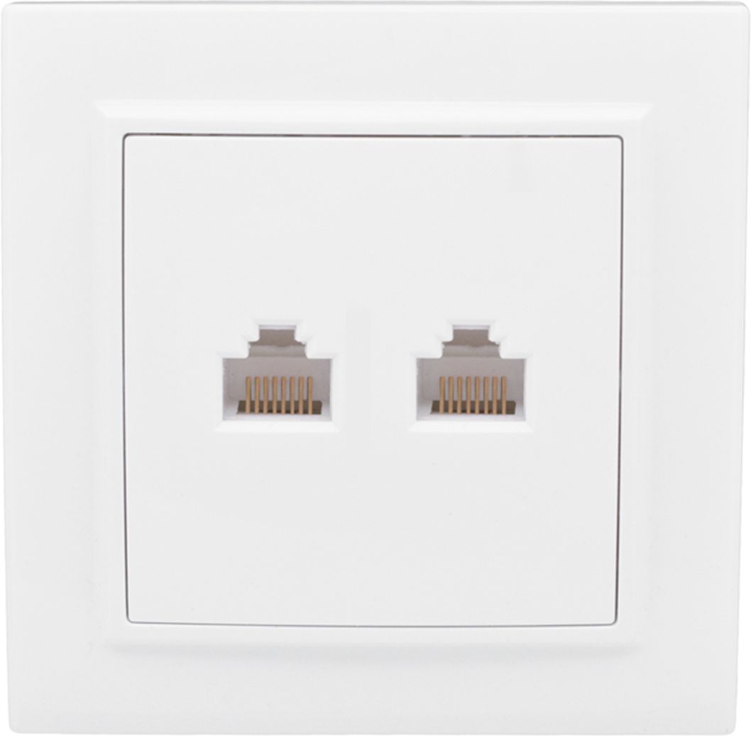 Изображение товара Розетка RJ-45,RJ-11 1 пост EKF Минск белый