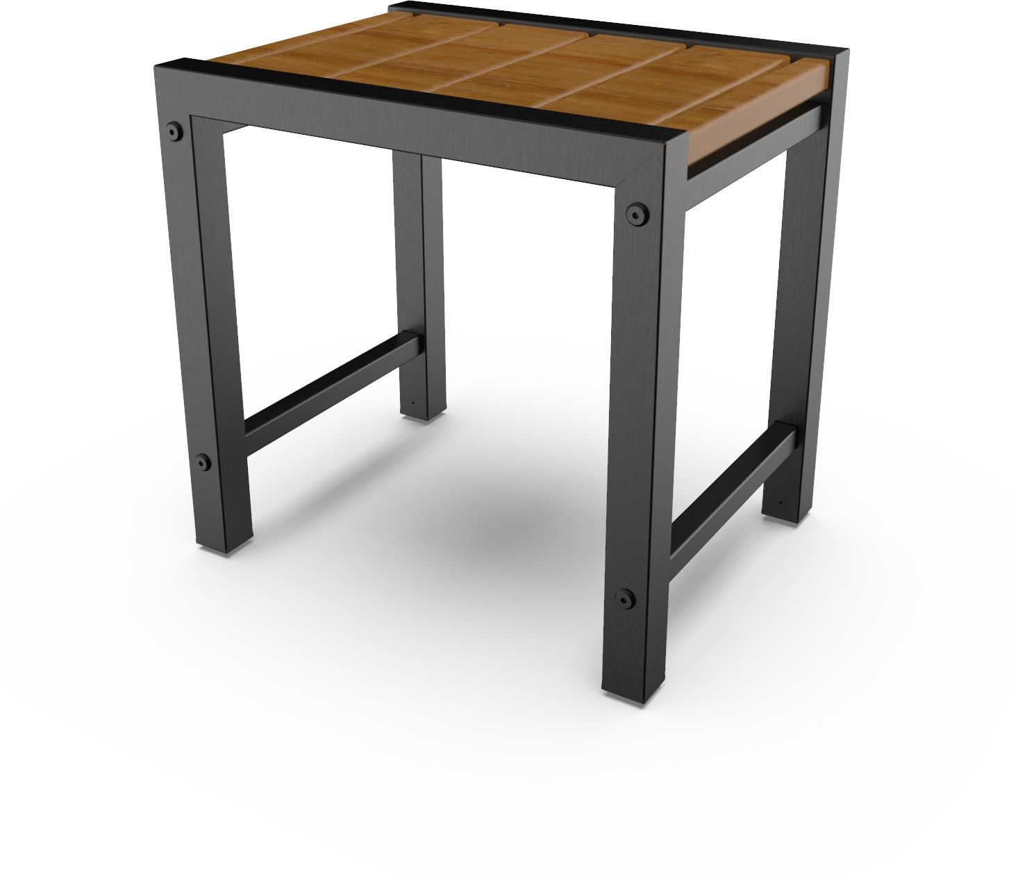 Изображение товара Садовый табурет деревянный черный 38,30х49х47см