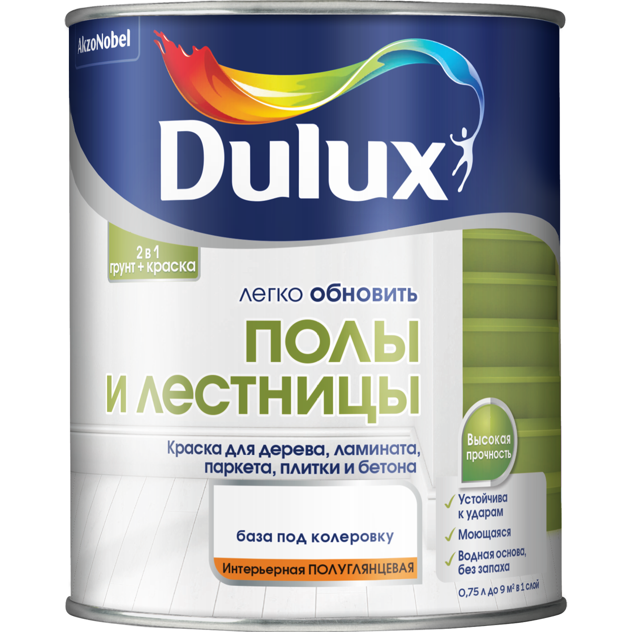 Изображение товара Краска для пола Dulux BW 0,75 л водная износостойкая интерьерная
