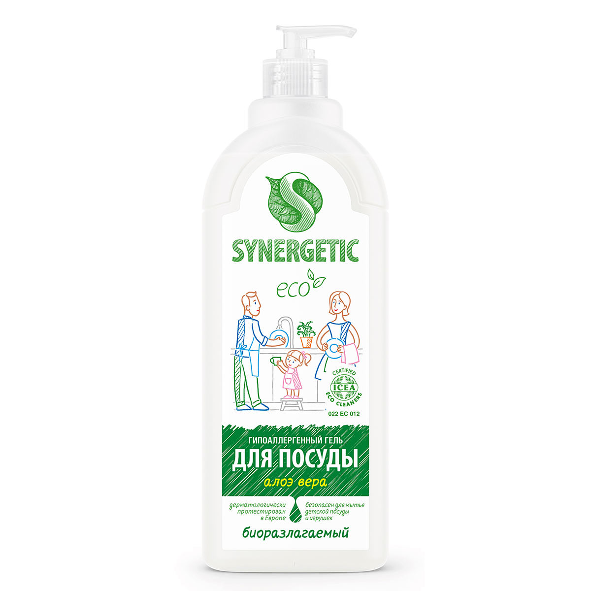 Изображение товара Гель для мытья посуды Synergetic Алоэ 1 л натуральное средство для чистоты и защиты кожи