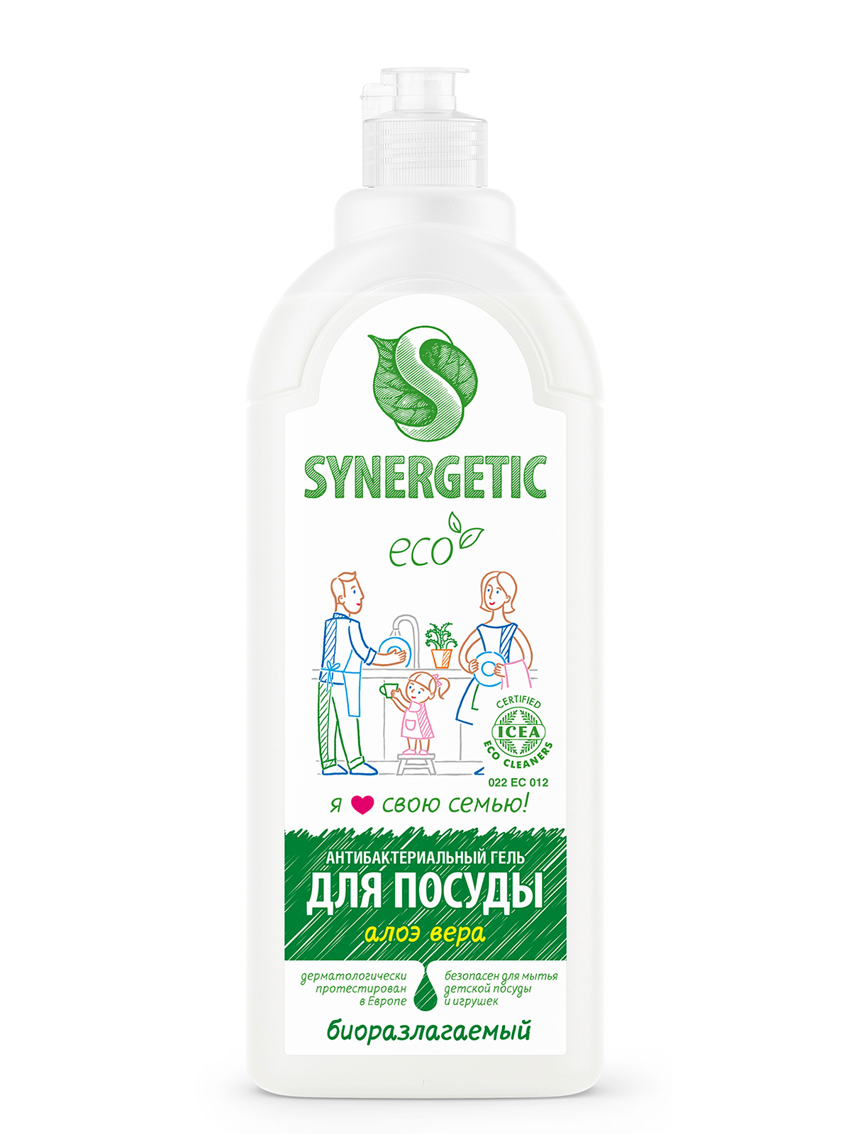 Изображение товара Гель Synergetic для мытья посуды Алоэ, 1 л