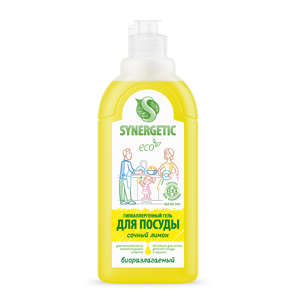 Изображение товара Гель Synergetic для мытья посуды Лимон, 500 мл