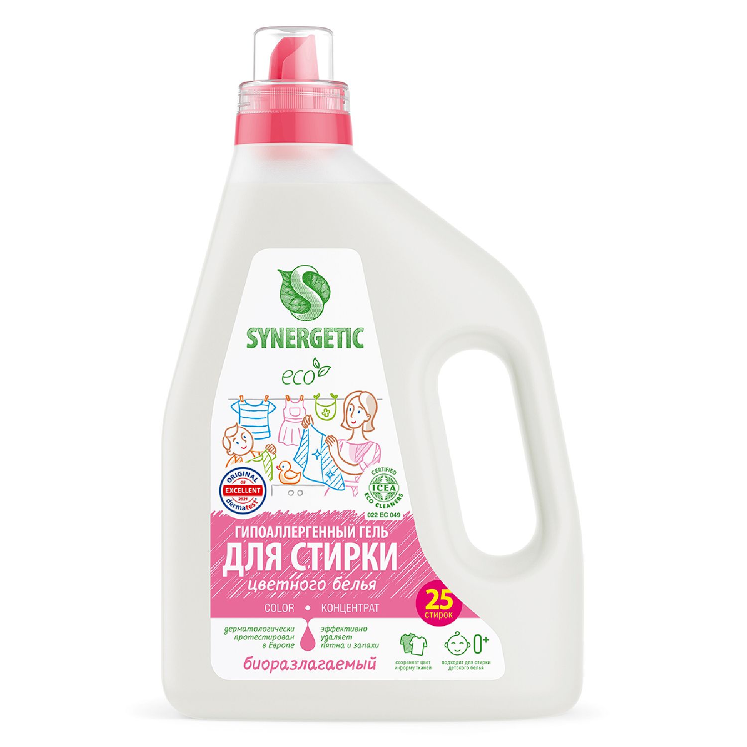 Изображение товара Гель Synergetic для стирки Color биоразлагаемый 1,5 л