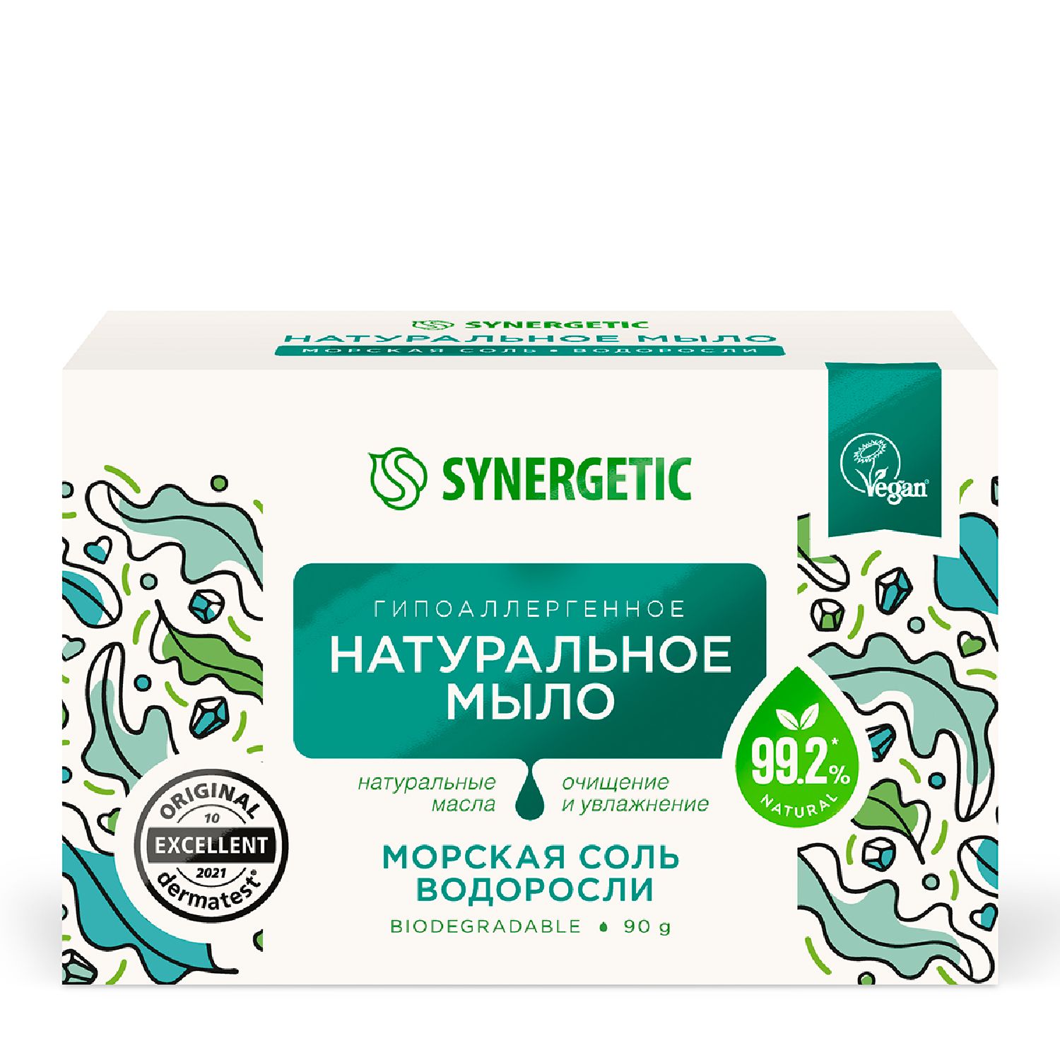 Изображение товара Мыло Synergetic натуральное гипоаллергенное Морская соль и водоросли, 90 г