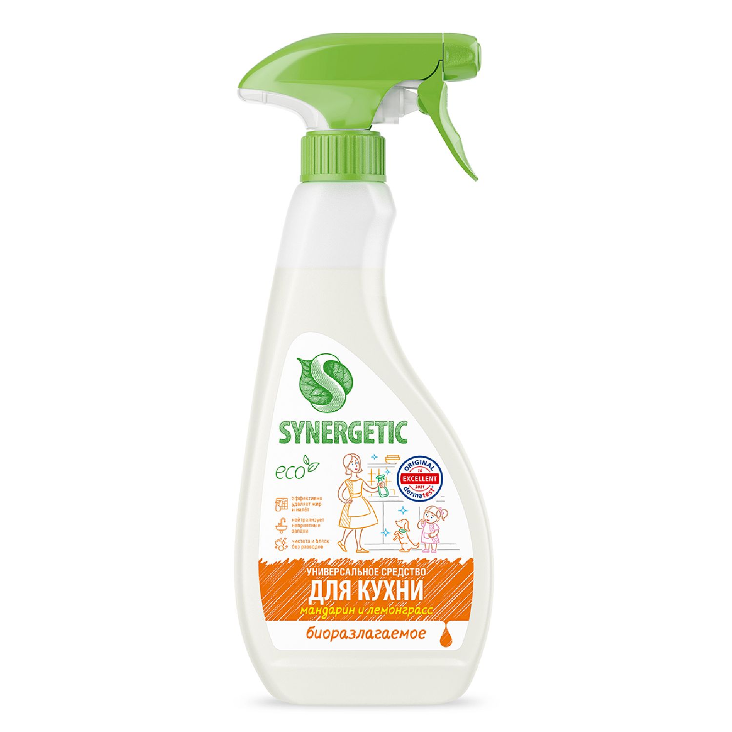 Изображение товара Средство для чистки кухонных поверхностей Synergetic 500 мл Мандарин и лемонграсс
