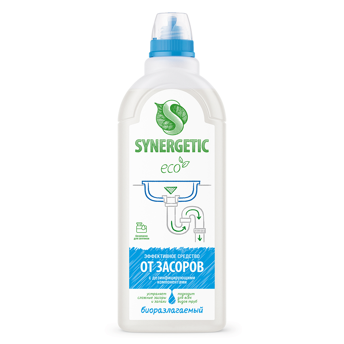 Изображение товара Средство Synergetic для устранения засоров 1 л без запаха жидкость