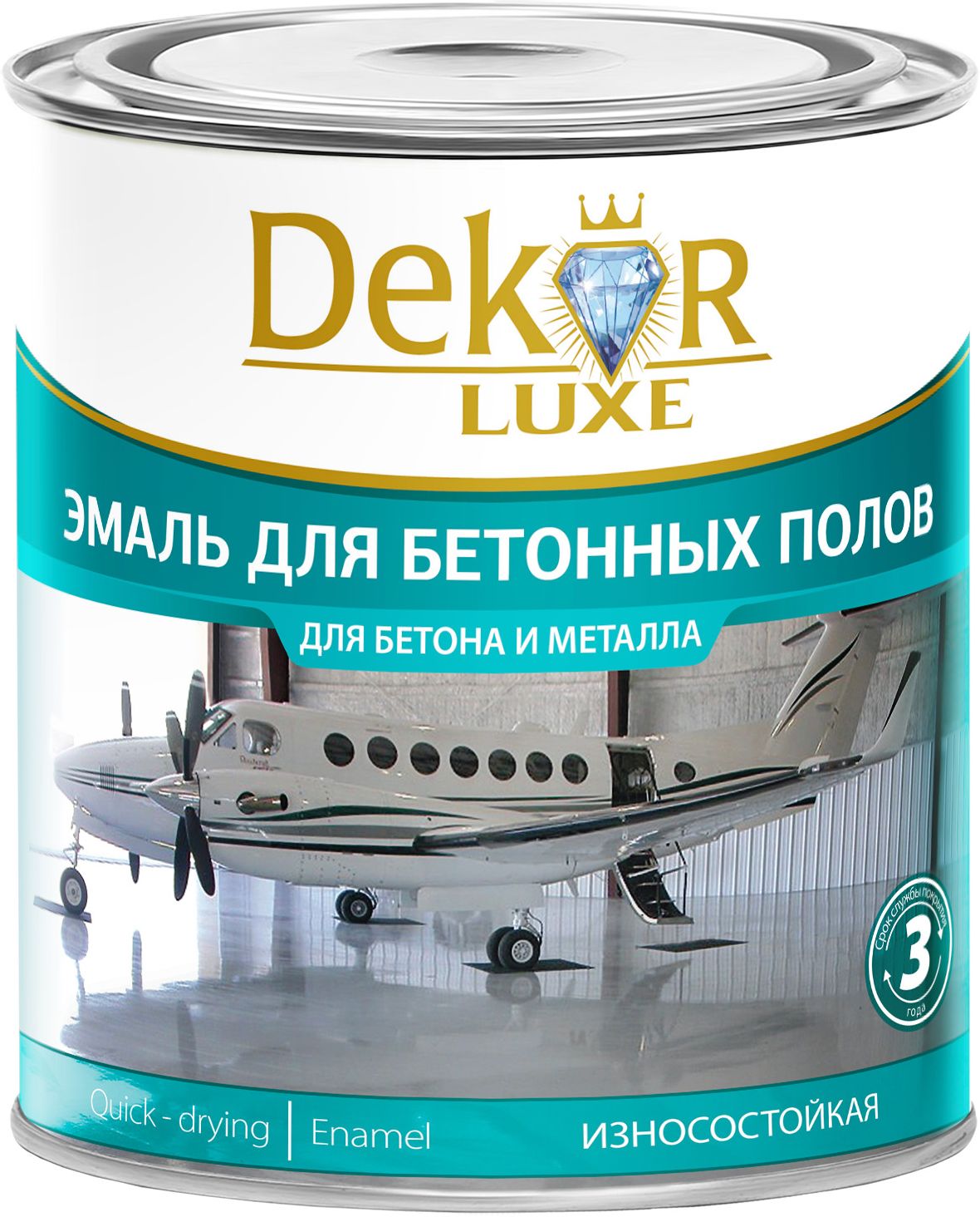 Изображение товара Эмаль алкидно-уретановая Dekor для бетонных полов белая 2,6 кг
