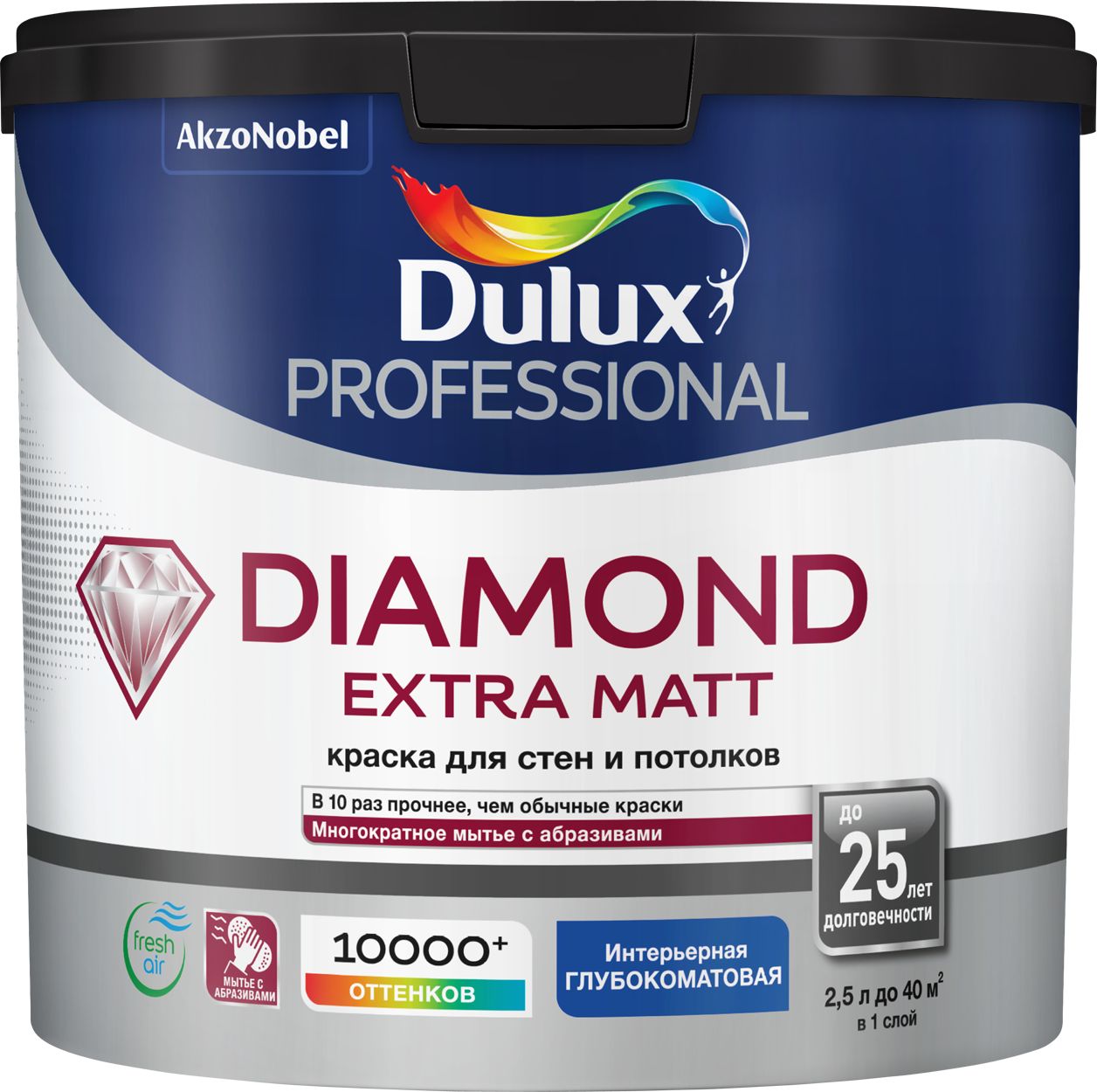 Изображение товара Краска Dulux Professional Diamond Extra Matt 2,25 л глубокоматовая для интерьера