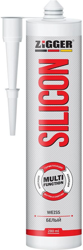 Изображение товара Герметик силиконовый ZIGGER MULTIFUNCTION белый 280 мл