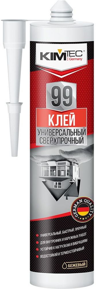 Изображение товара Монтажный клей KIM TEC 99 универсальный сверхпрочный бежевый 280 мл