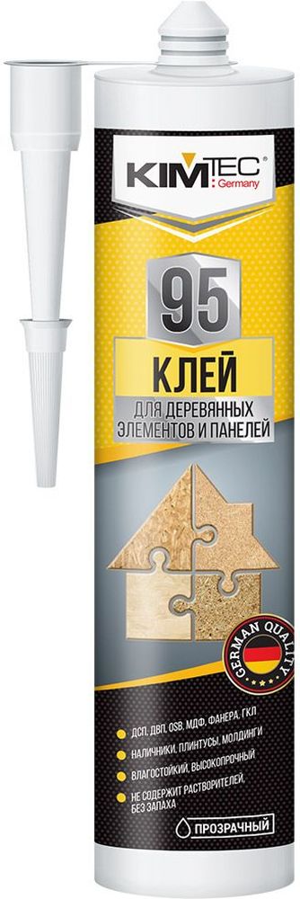 Изображение товара Монтажный клей KIM TEC 95 для деревянных элементов и панелей прозрачный 280 мл