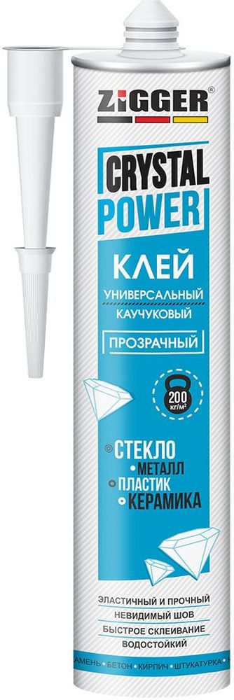 Изображение товара Монтажный клей ZIGGER CRYSTAL POWER каучуковый универсальный прозрачный 280 мл