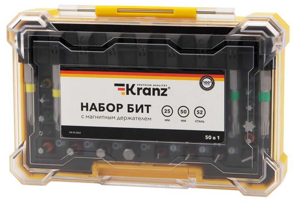 Изображение товара Набор бит с магнитным держателем 25-50 мм 49 шт Kranz универсальный инструмент