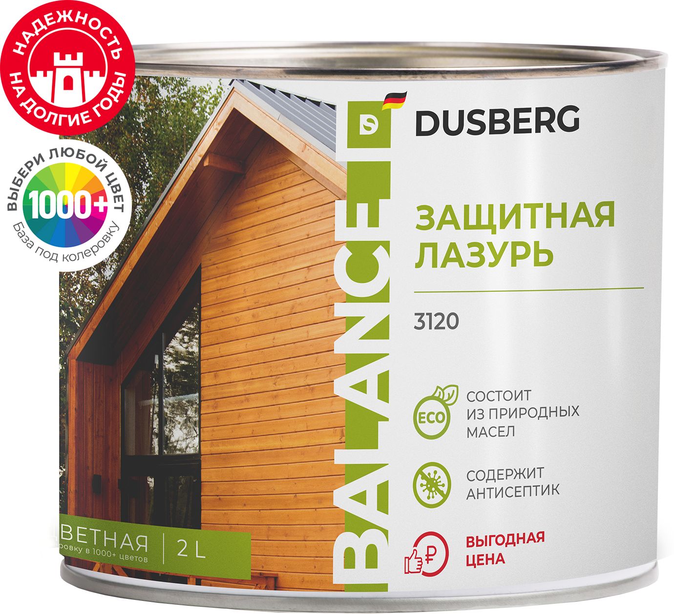 Изображение товара Защитная лазурь Dusberg Balance 2 л шелковисто-глянцевая бесцветная
