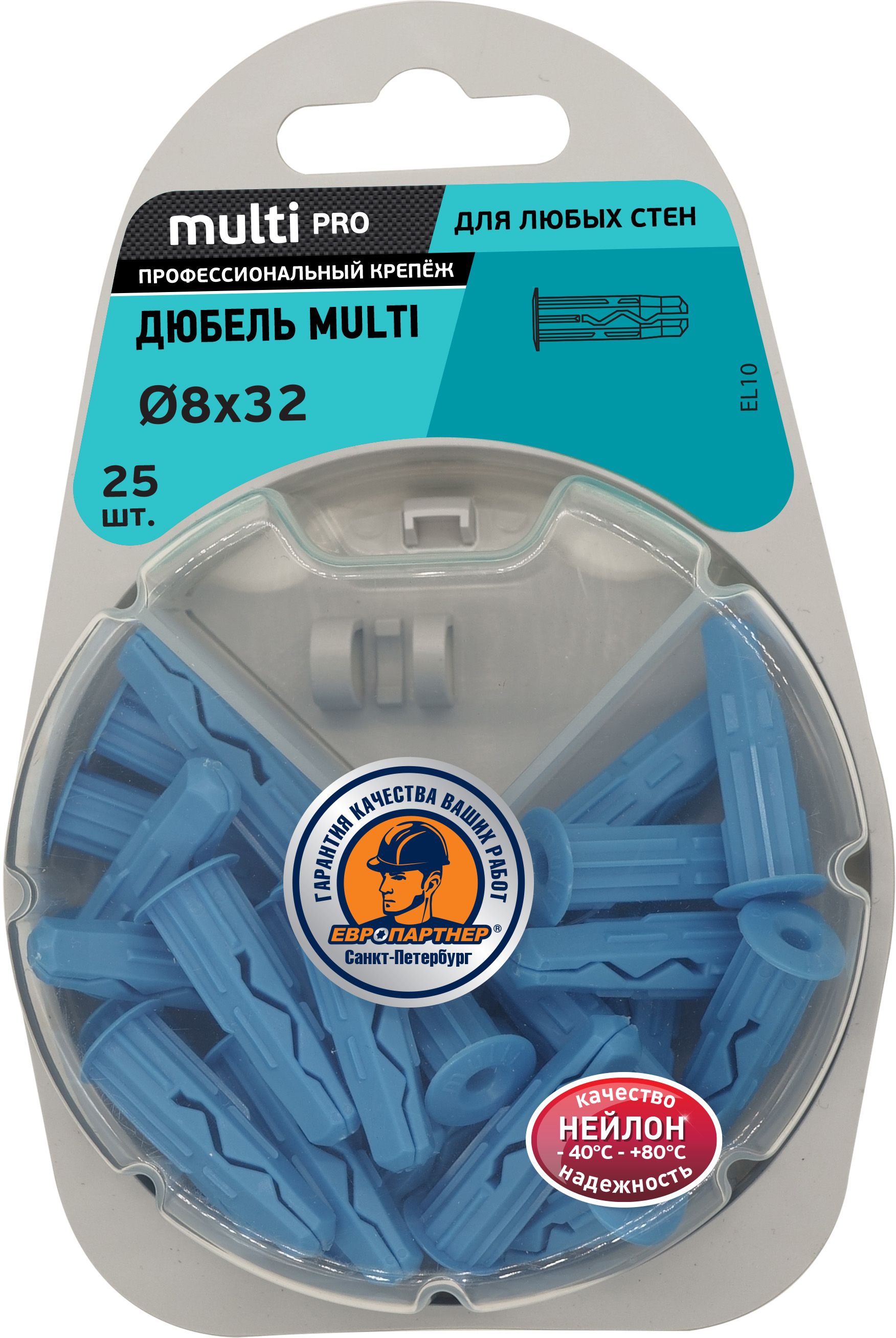 Изображение товара Дюбель универсальный ЕВРОПАРТНЕР MULTI Plug 8х32 25 шт