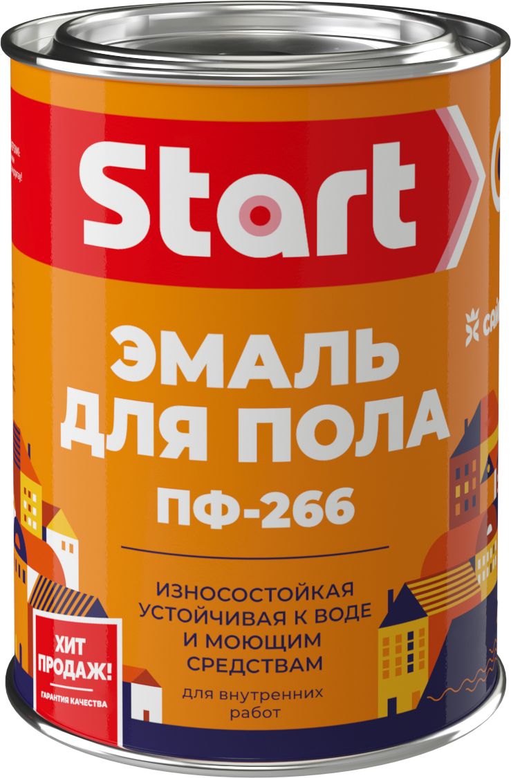 Изображение товара Алкидная эмаль для пола Старт ПФ-266 глянцевая 0,8 кг коричнево-золотистая