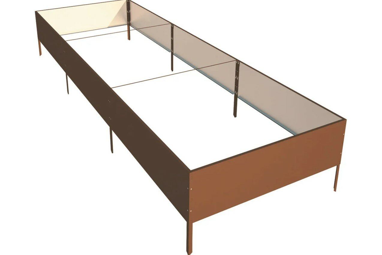 Изображение товара Грядка высокая BЛАГО коричневая 0,7x2 м из стали с цинковым покрытием