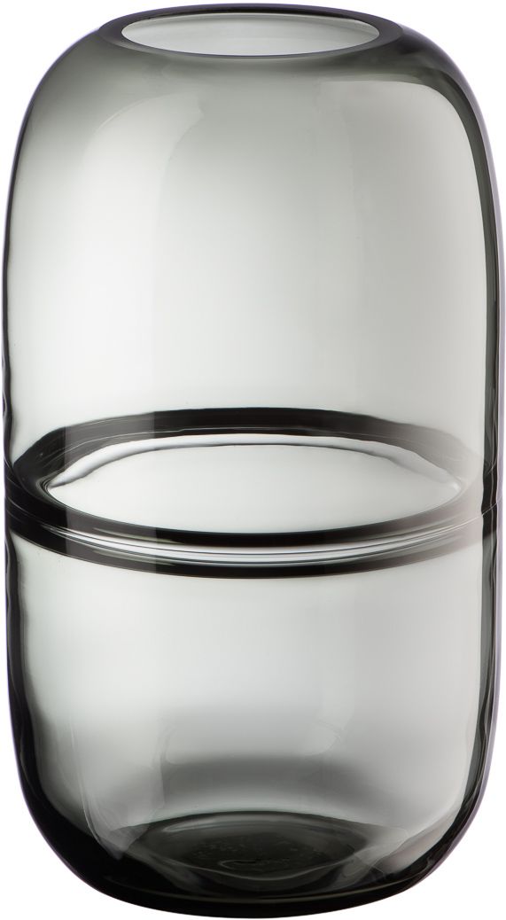 Изображение товара Декоративная ваза из дымчатого стекла 147x147x270 мм стильный дизайн