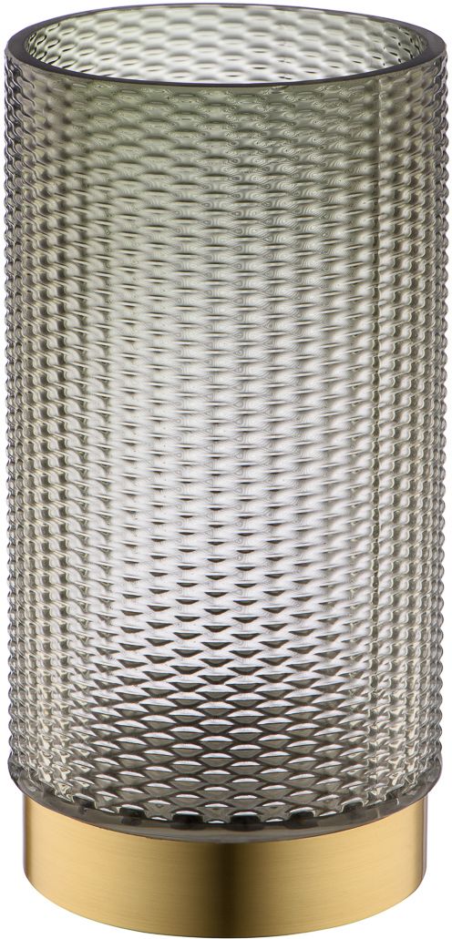 Изображение товара Декоративная ваза из цветного стекла с золотым напылением 125x125x240 мм серый