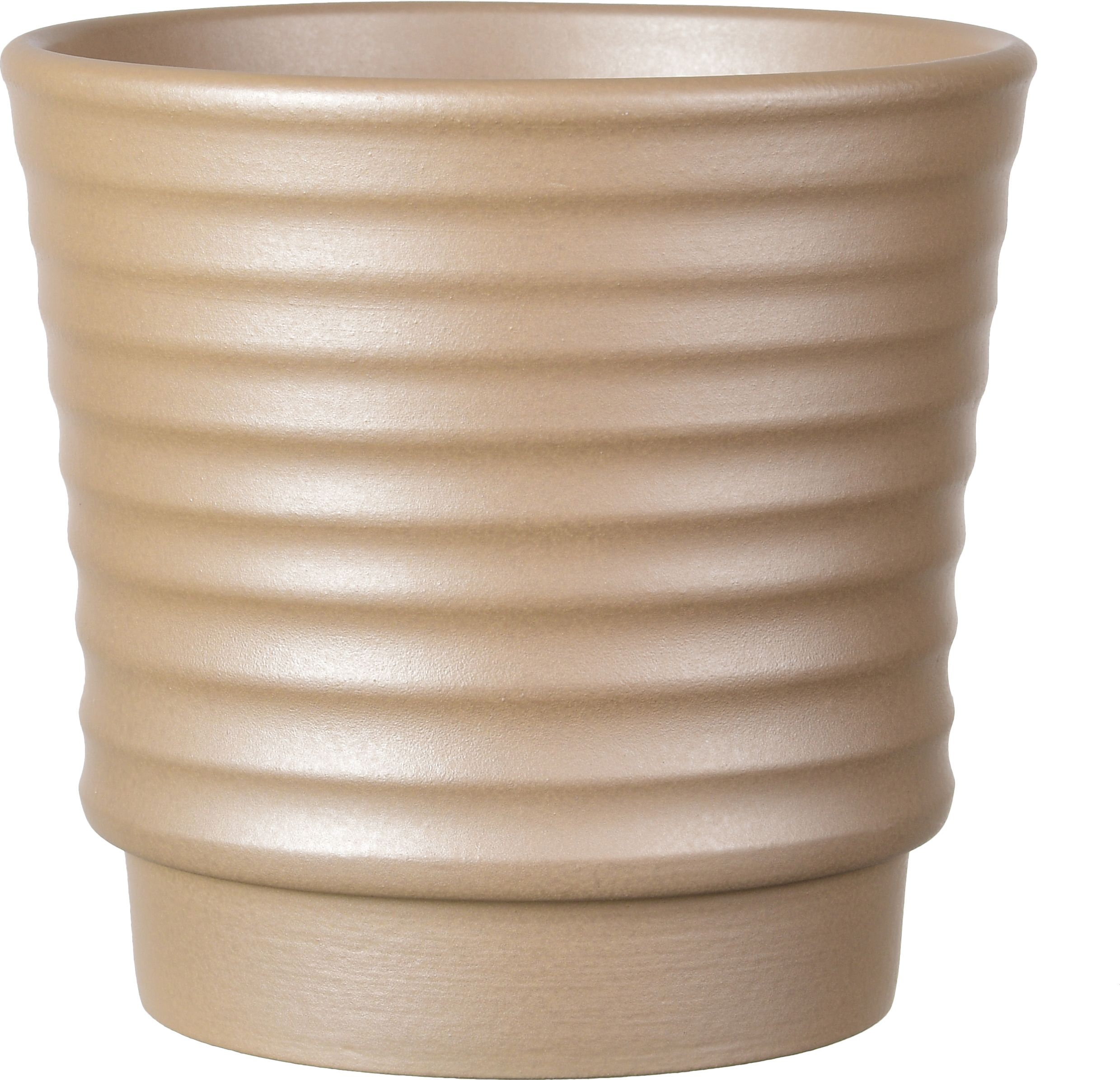 Изображение товара Керамическое кашпо Арабика d-13,5 см для комнатных растений бежевое