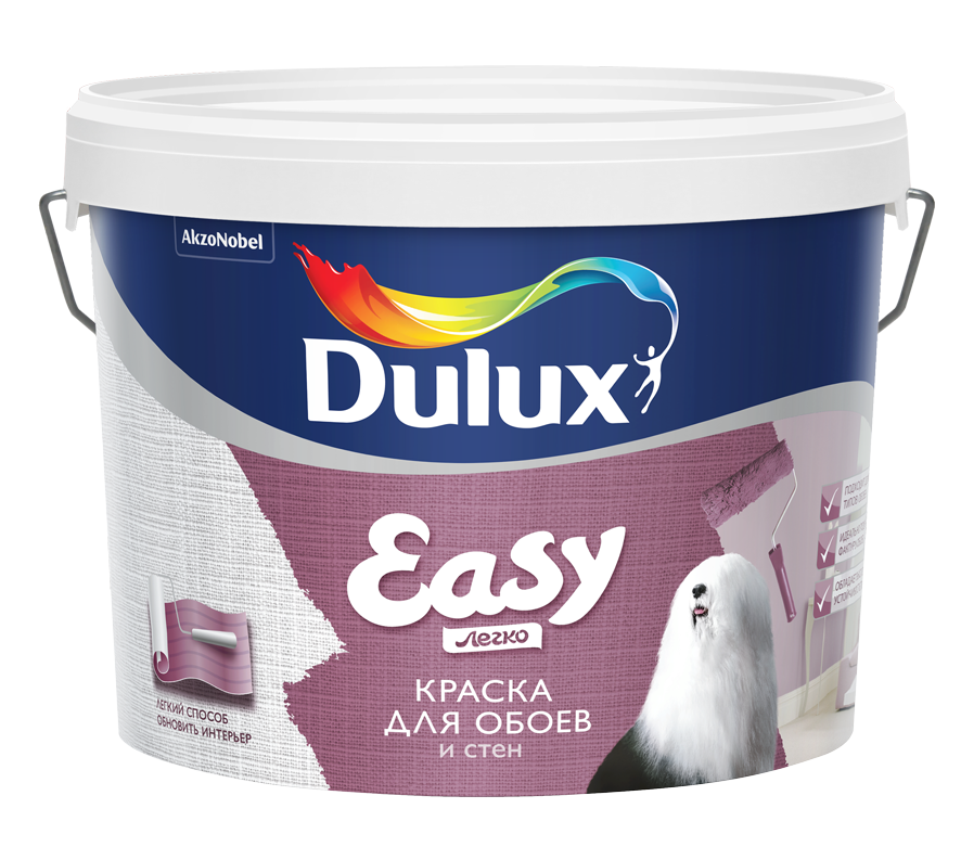 Изображение товара Краска Dulux Easy для обновления обоев и стен 9 л матовая интерьерная
