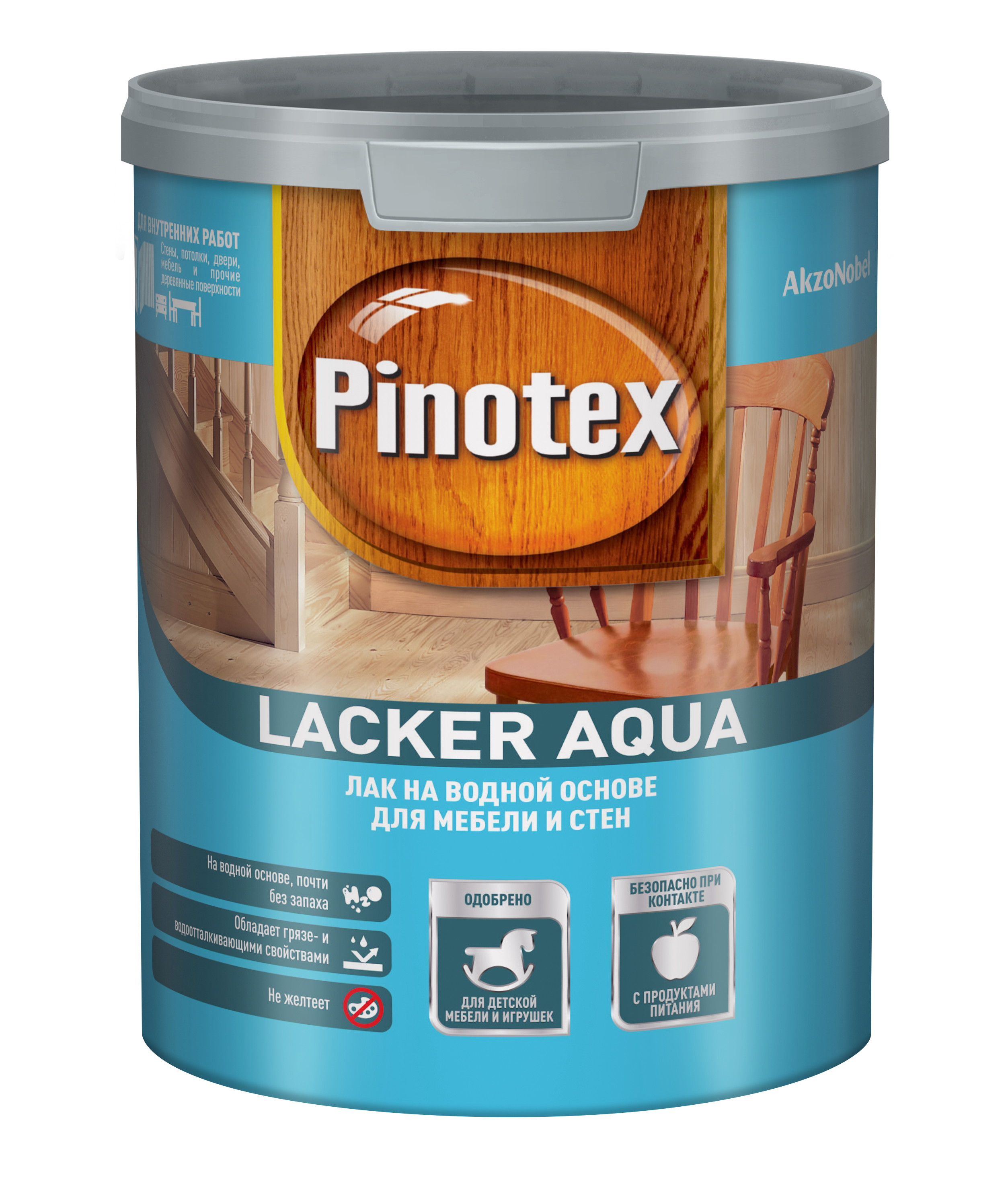 Изображение товара Лак Pinotex Lacker Aqua 10 мат на водной основе 1 л — защитное и декоративное покрытие для внутренн