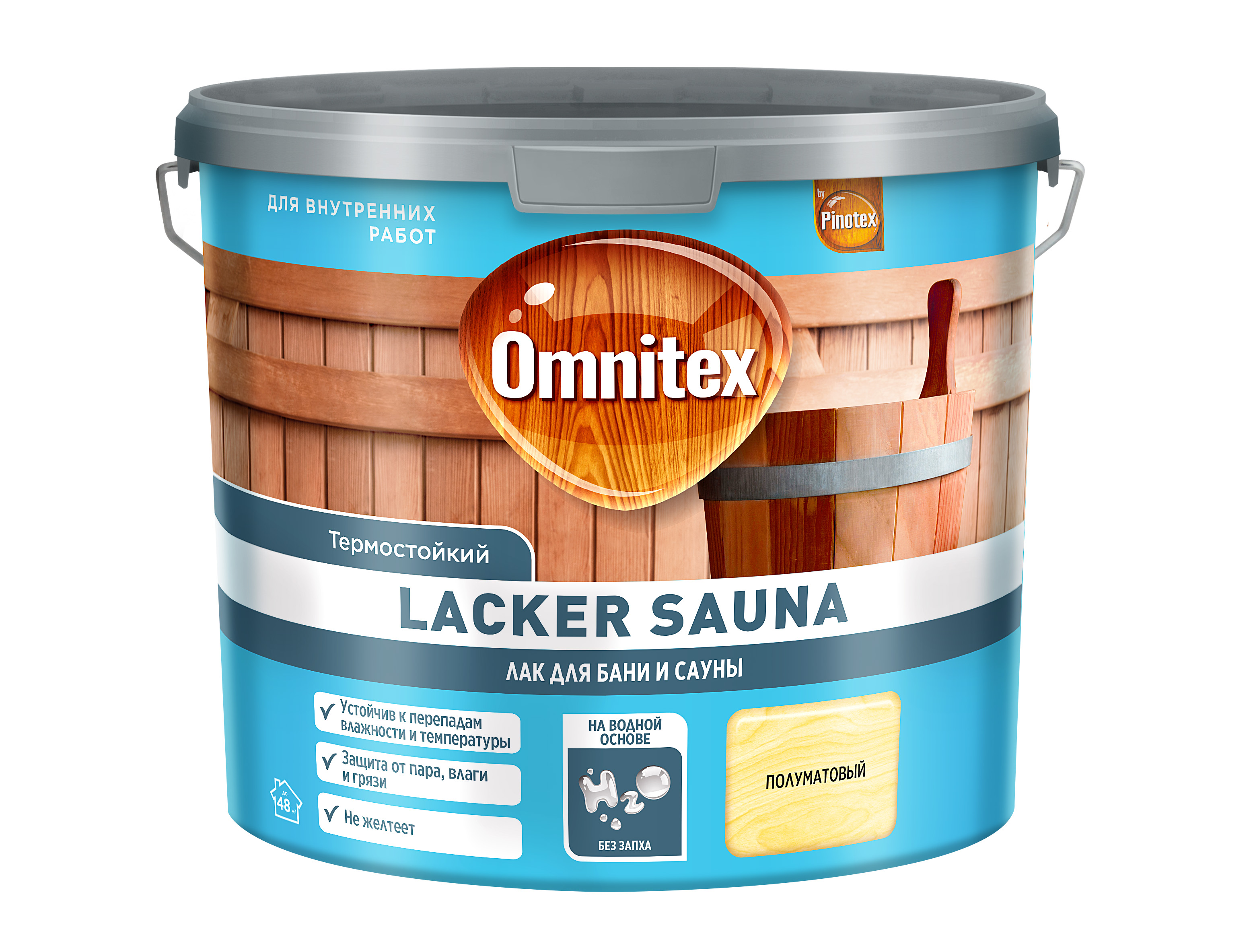 Изображение товара Лак Pinotex Lacker Sauna 20 полуматовый водный для сауны и бани 2.7 л