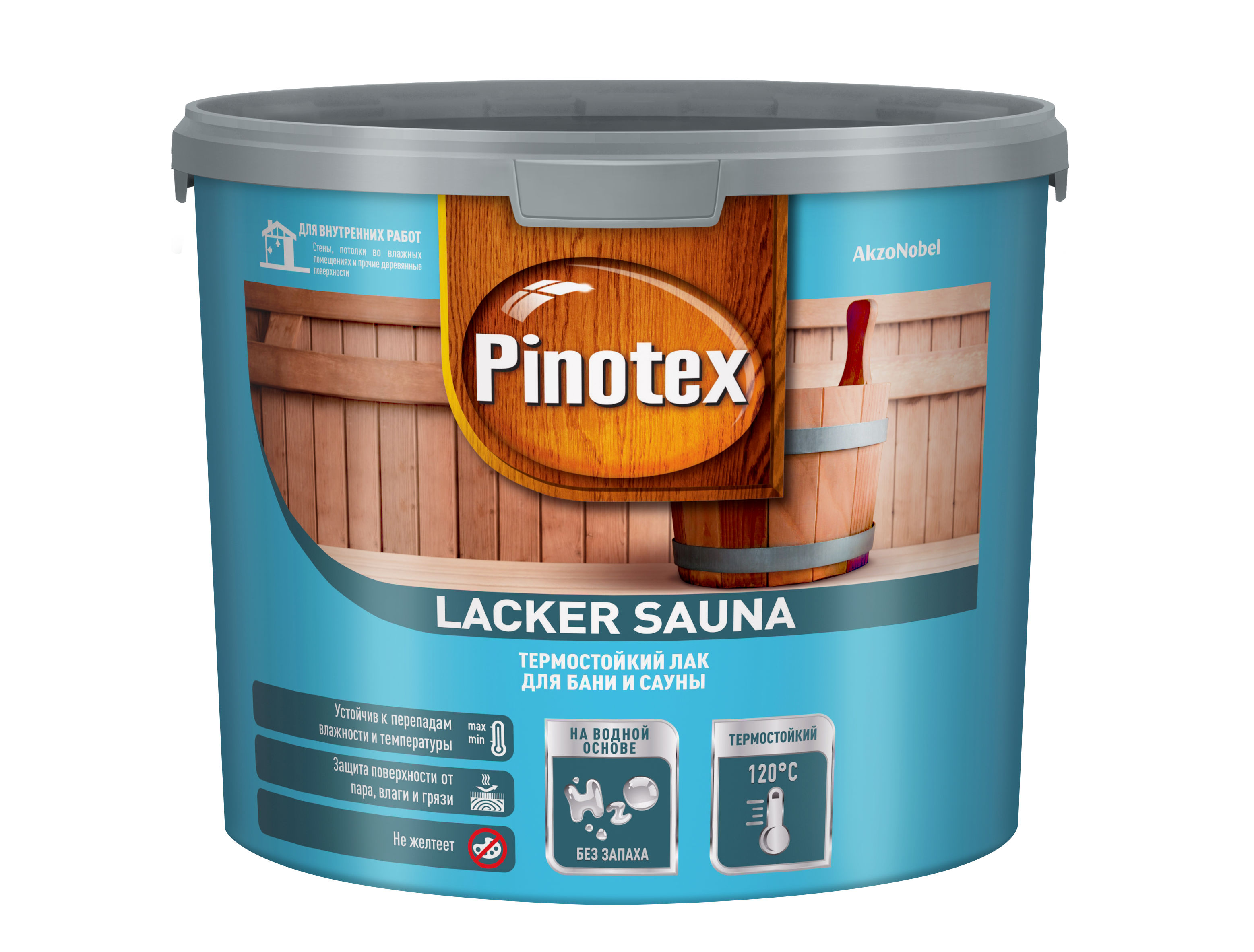 Изображение товара Лак Pinotex Lacker Sauna 20 полуматовый водный для сауны и бани 2.7 л