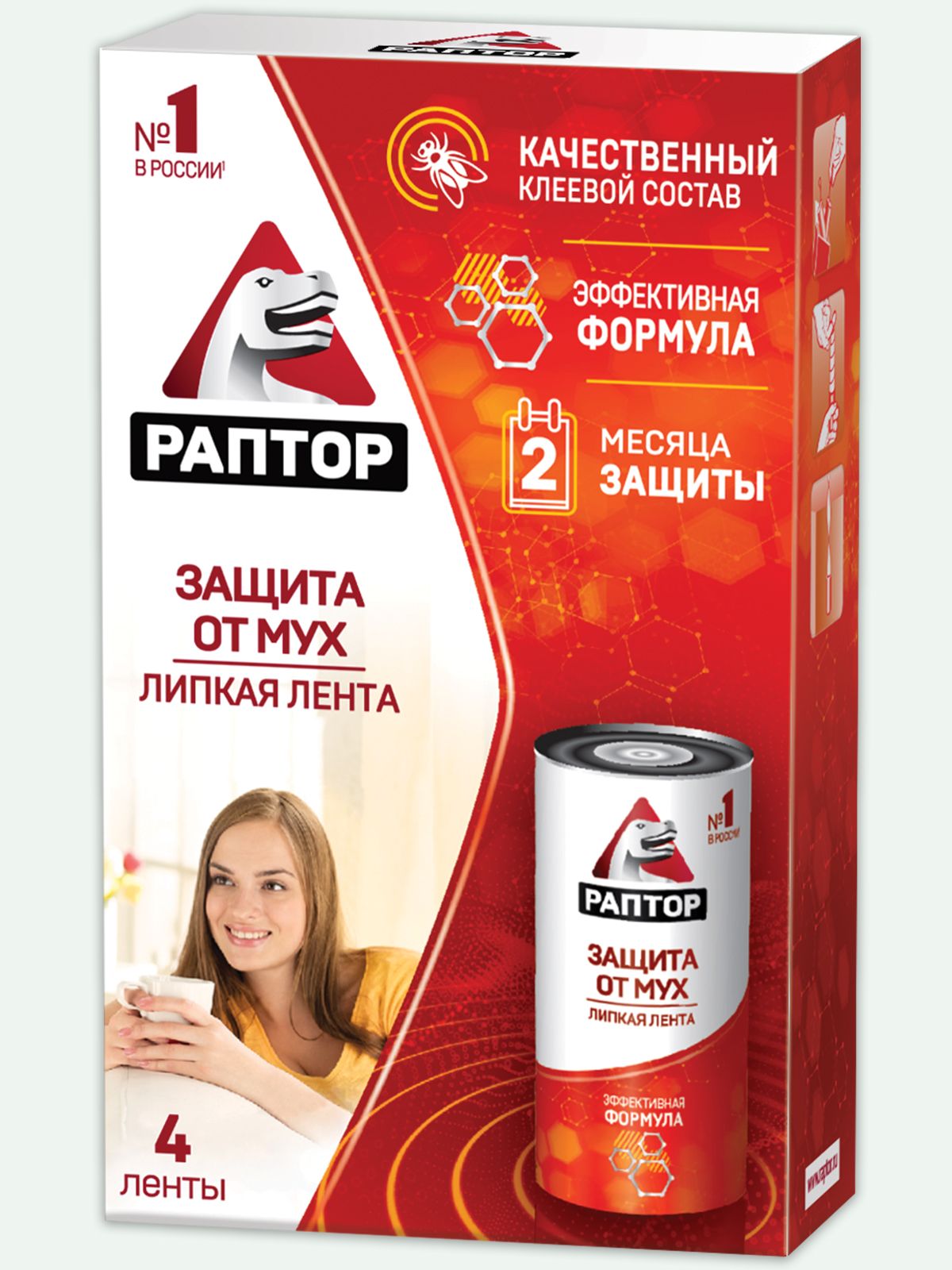 Изображение товара Липкая лента от мух РАПТОР, 4 шт.