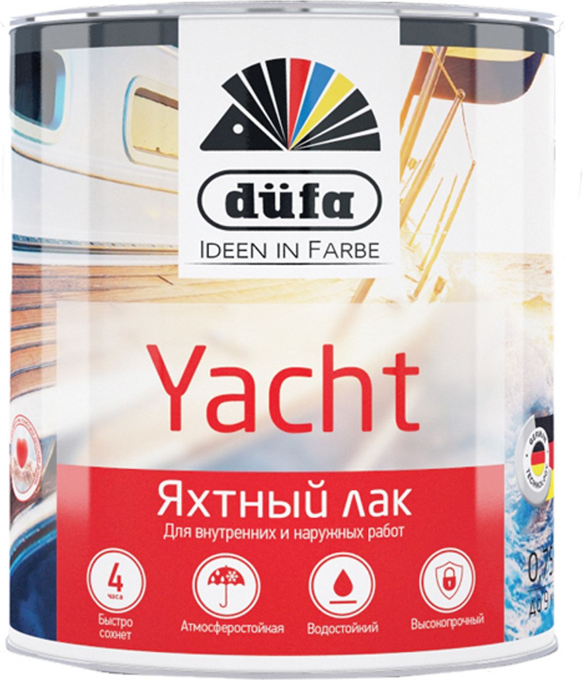 Изображение товара Яхтный лак düfa YACHT полумат 0,75л для деревянных лодок и яхт