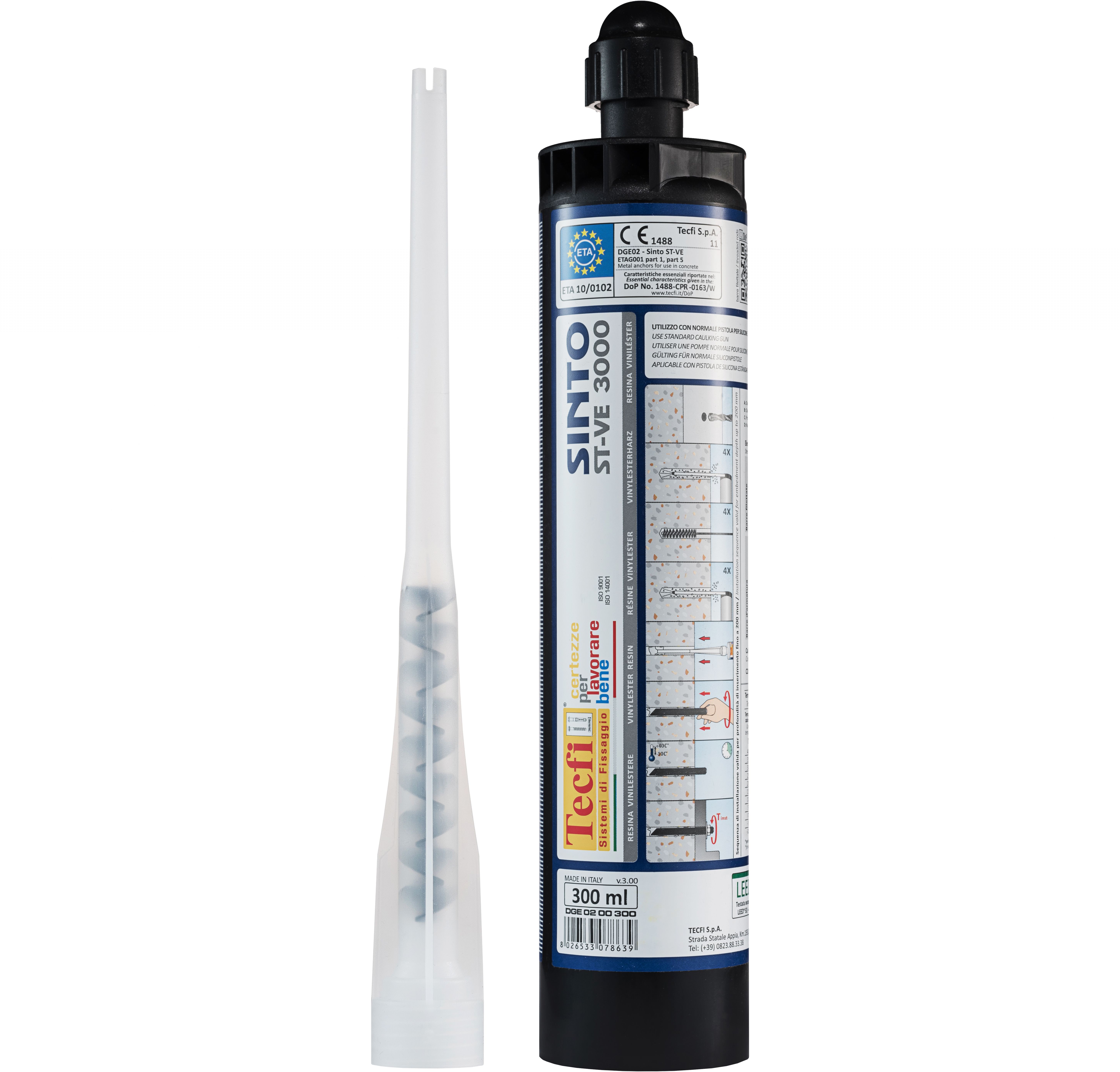 Изображение товара Химический анкер Tecfi DGE винилэстеровая смола 300 мл