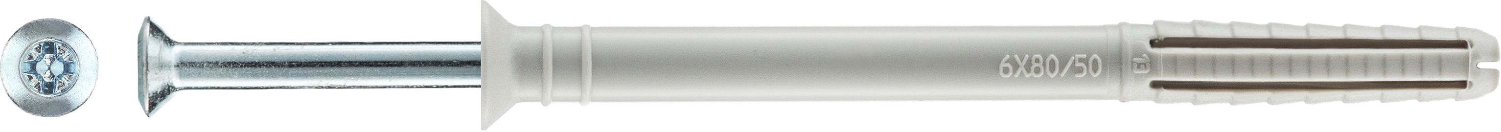 Изображение товара Дюбель-гвоздь Tecfi YZ потайная манжета нейлон 6x80 мм 30 шт