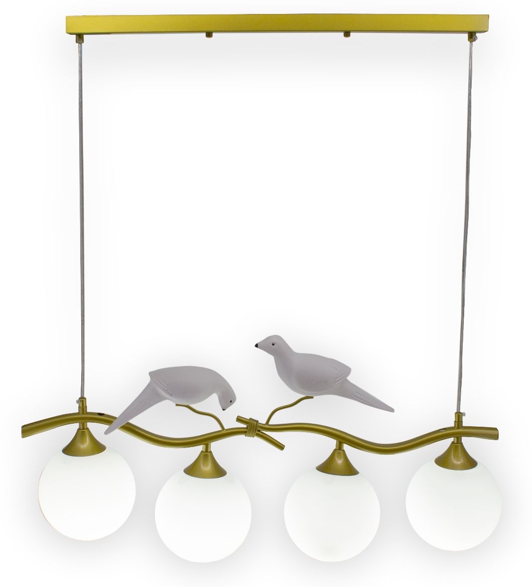 Изображение товара Люстра светильник потолочный с мотивами птиц и 4 лампами Е14 современная классика