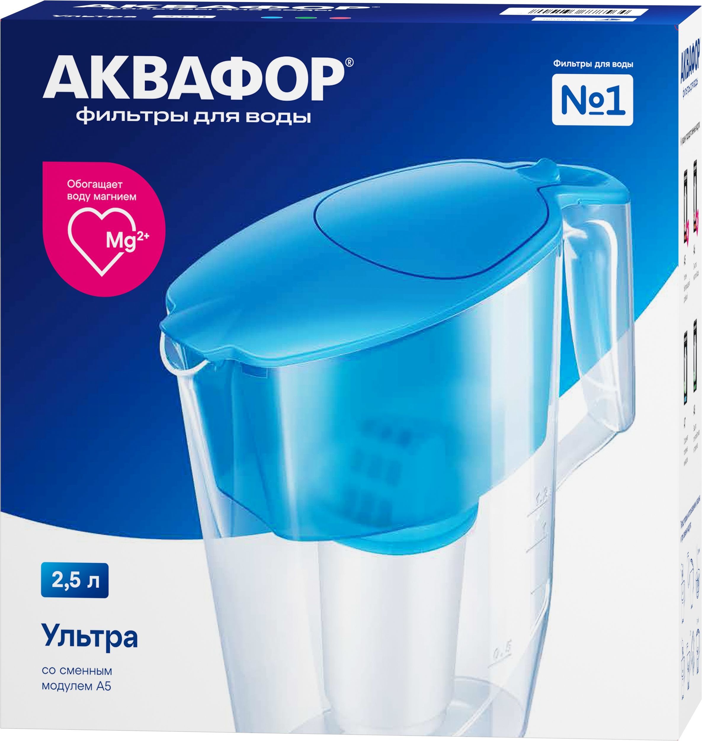 Изображение товара Водоочиститель Кувшин Аквафор Ультра P87А5F голубой