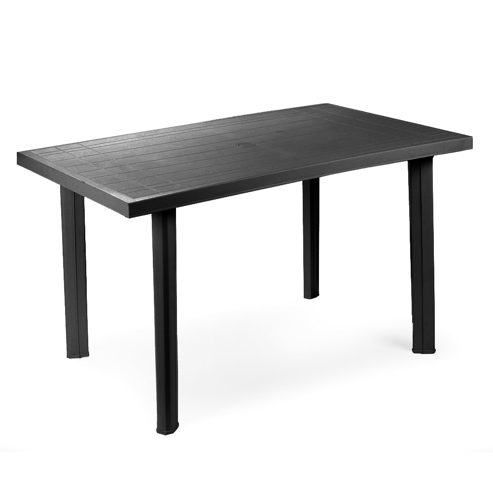 Изображение товара Пластиковый прямоугольный садовый стол VELO 126x76x72 см антрицит