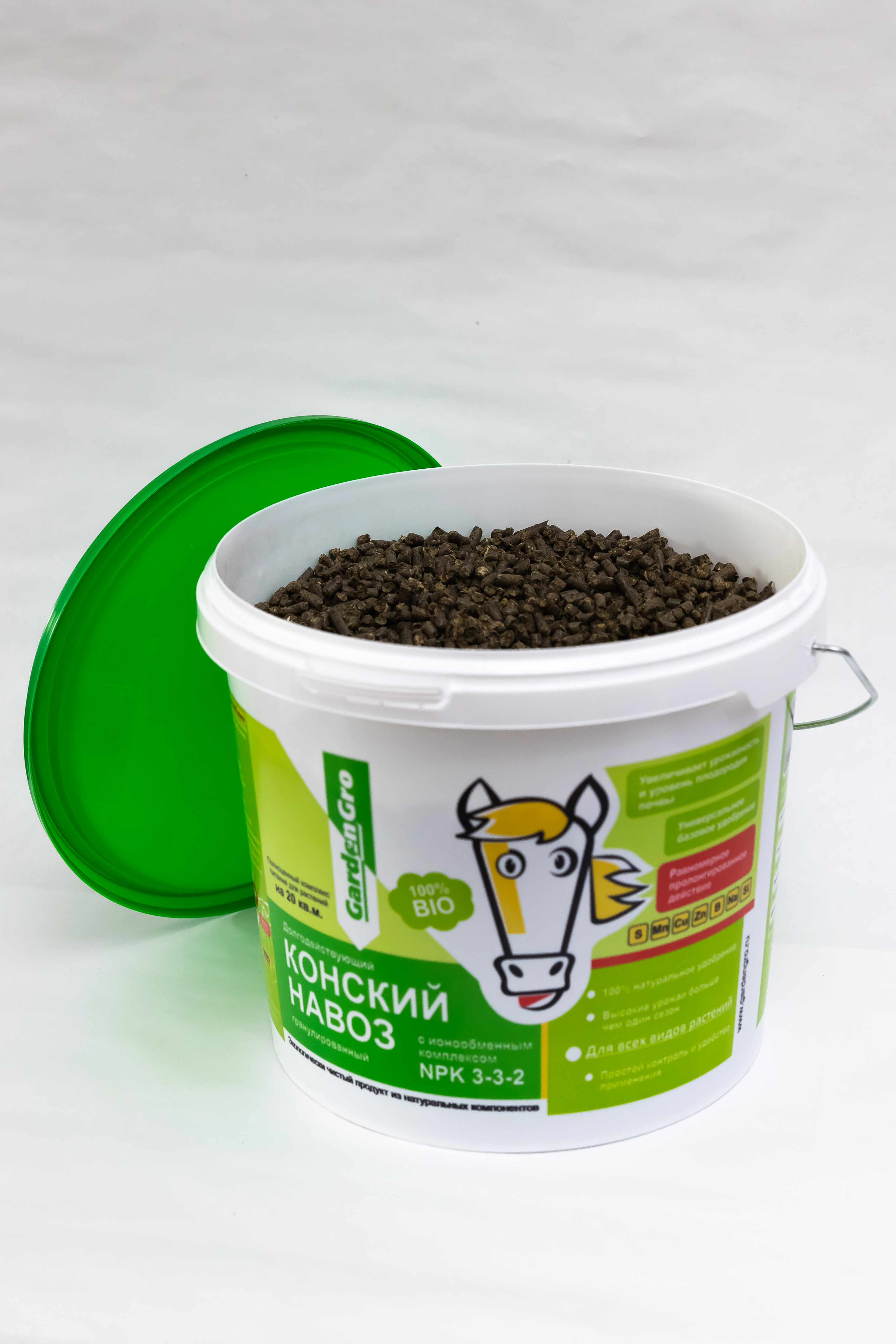 Изображение товара Гранулированный конский навоз GARDENGRO - органическое удобрение 5л
