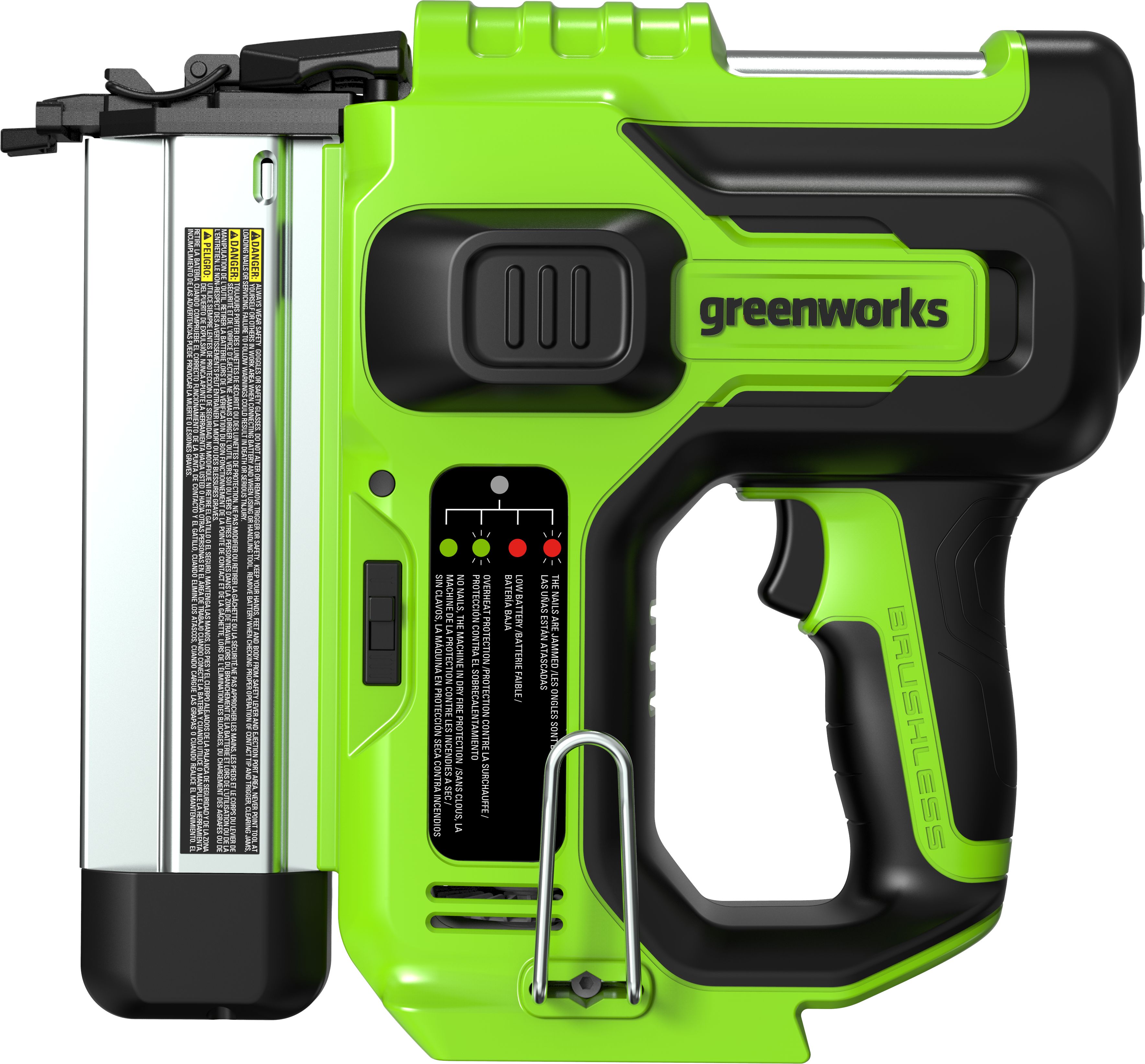 Изображение товара Аккумуляторный гвоздезабиватель Greenworks GD24BN 24 В без АКБ и ЗУ — универсальный инструмент