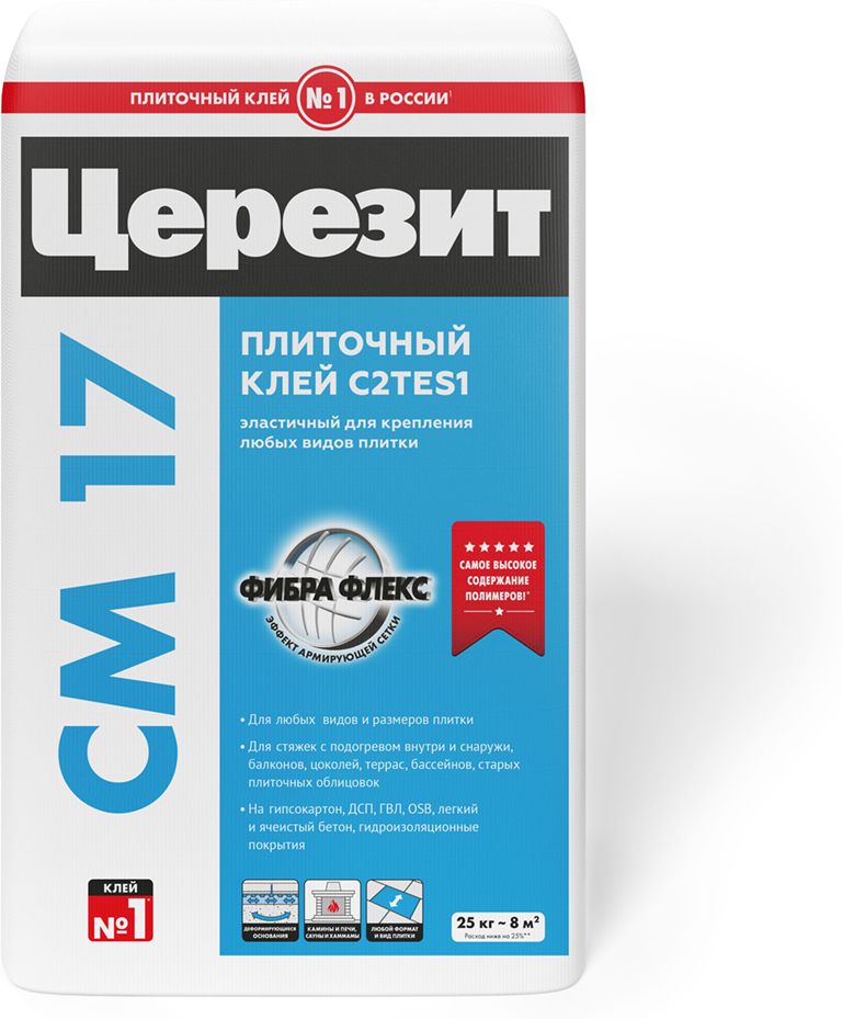 Клей для плитки и керамогранита Церезит CM 17, серый, 25 кг - купить по ...