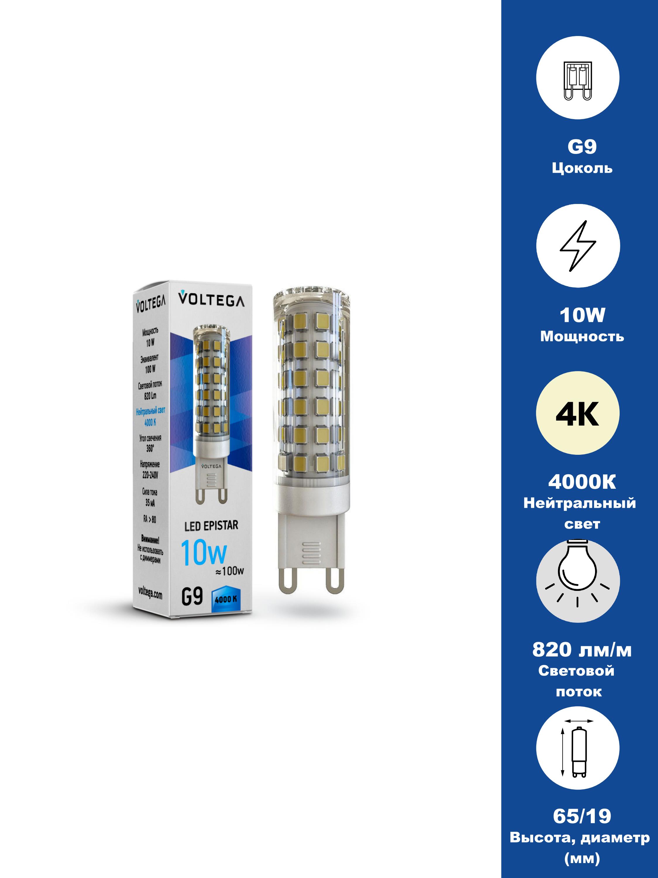 Изображение товара Светодиодная лампа Simple Capsule 10W G9 4000K белая энергосберегающая