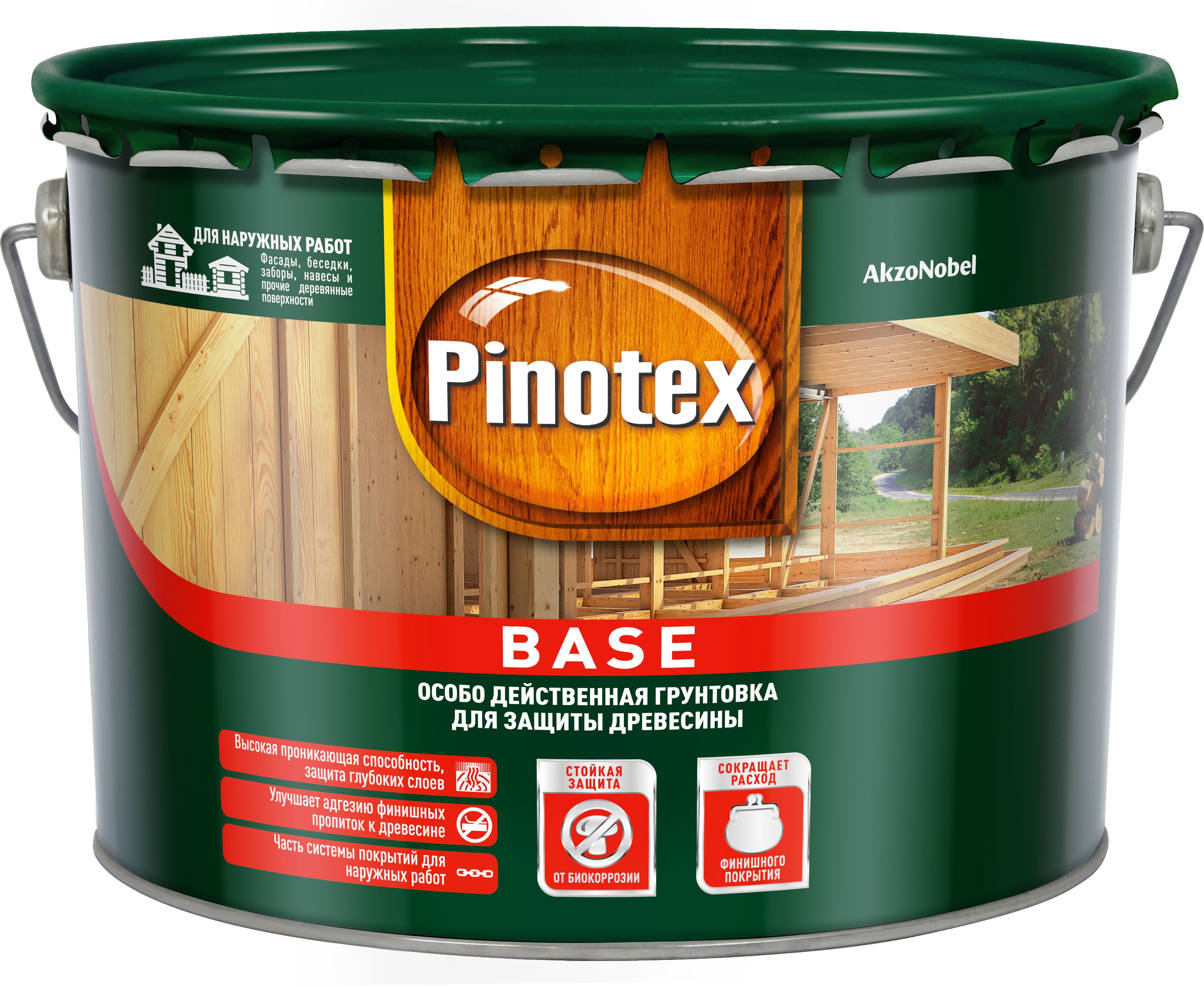 Изображение товара Грунт-антисептик Pinotex Base 9л 