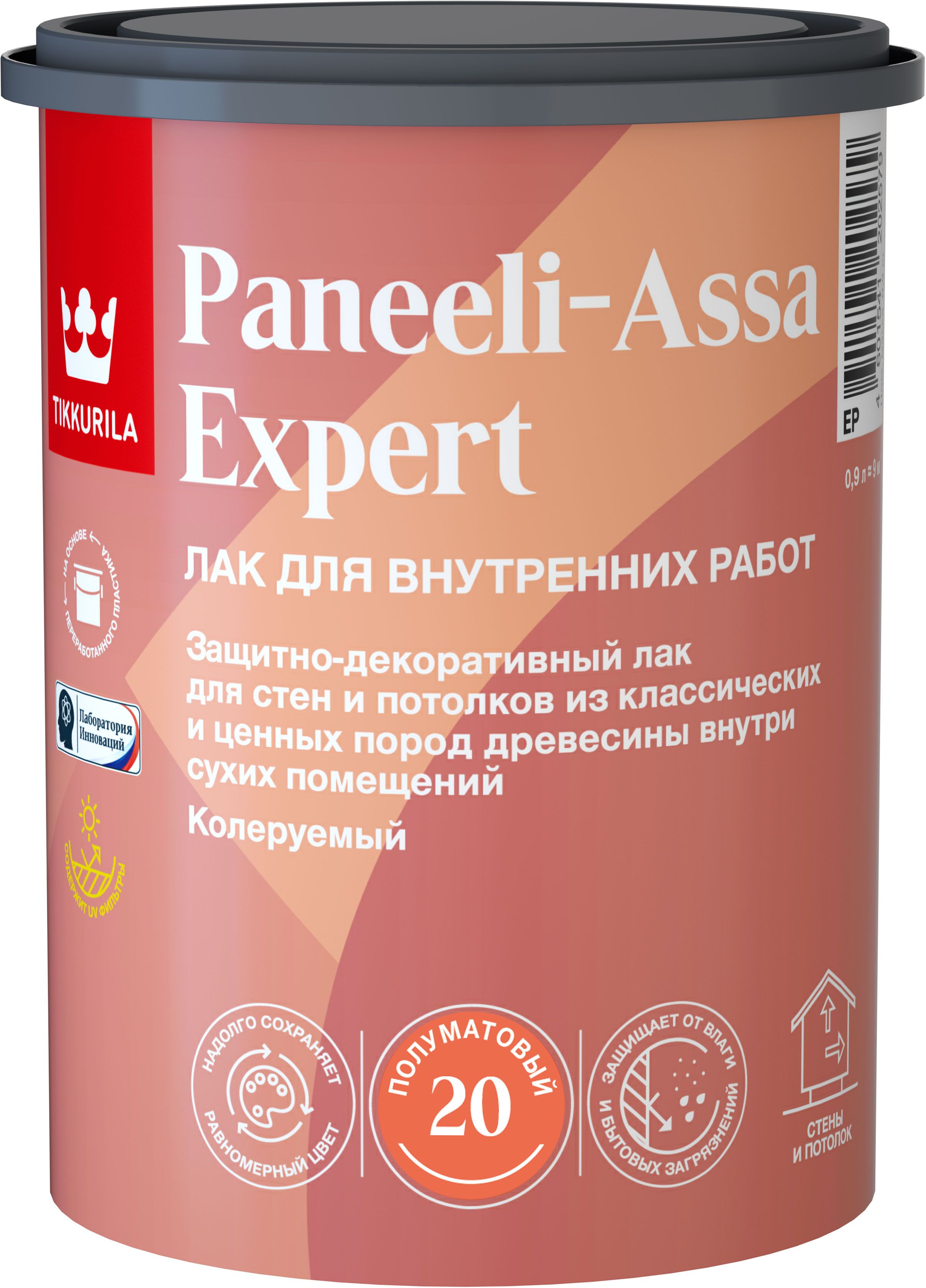 Изображение товара Интерьерный лак Tikkurila PANEELI-ASSA EXPERT EP 0.9 л полуматовый