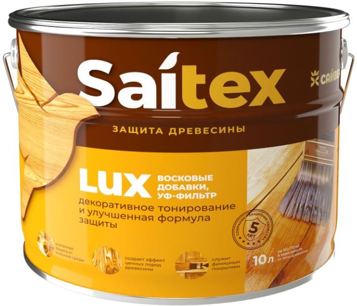 Изображение товара Антисептик алкидный Saitex Lux орегон 10л защитное покрытие для дерева