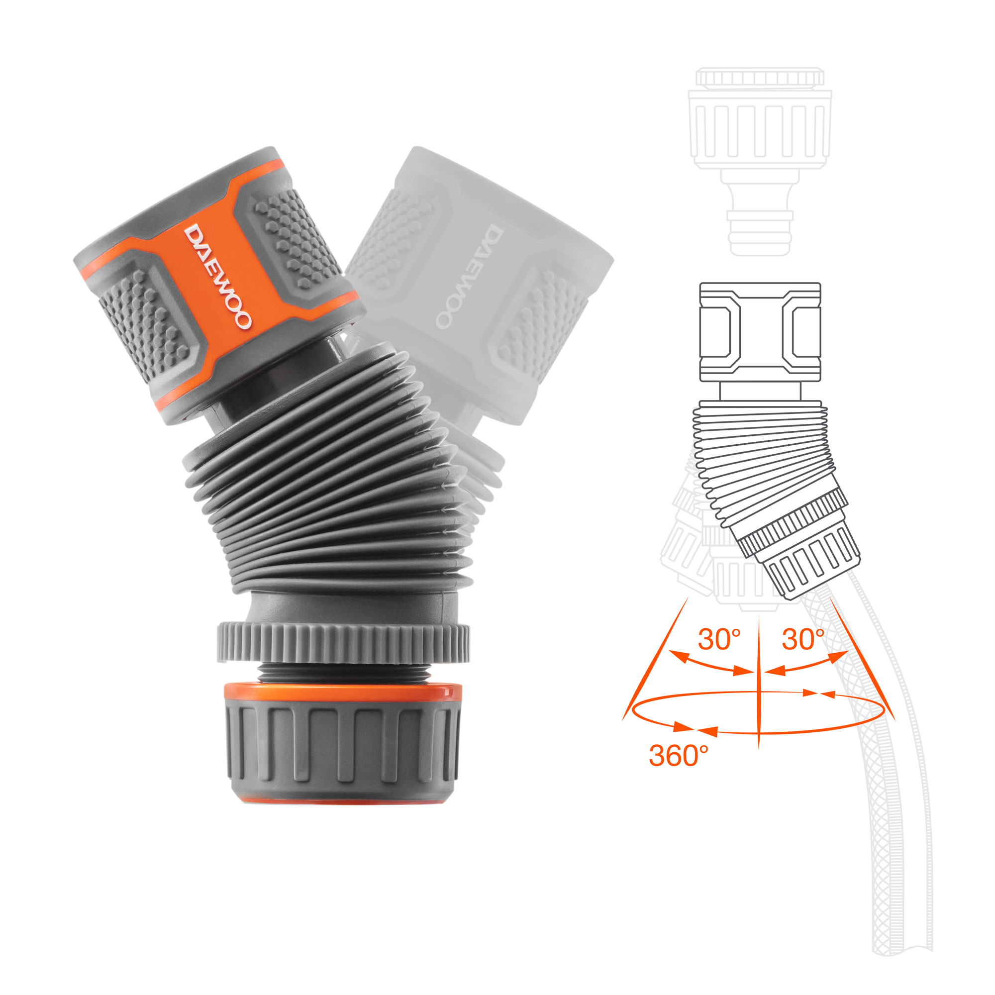 Изображение товара Гибкий коннектор для шланга Daewoo DWC 2815 13-15 мм 1/2"-5/8"