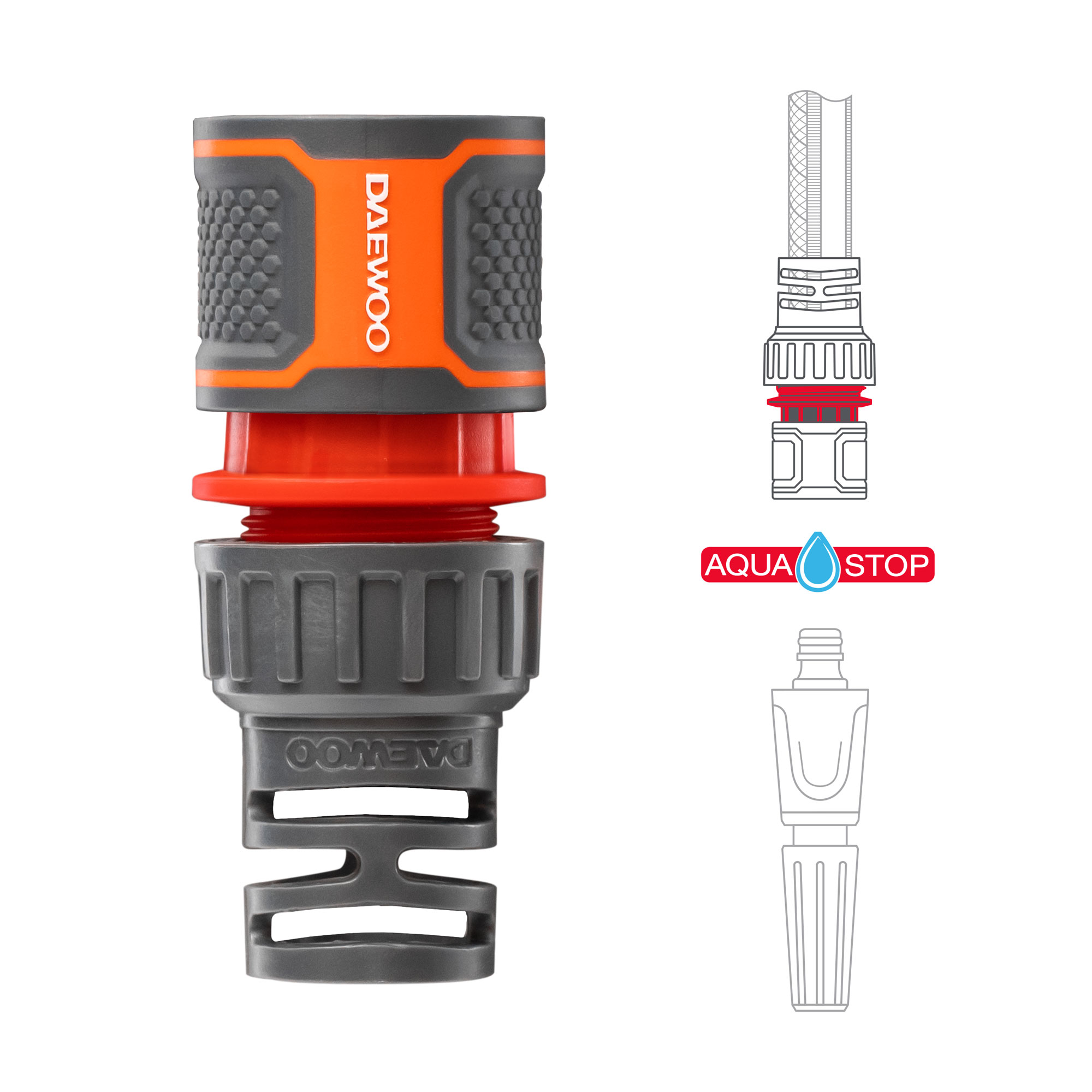 Изображение товара Коннектор для шланга Daewoo DWC 2515 12,5-15 мм (1/2" -5/8") с аквастопом