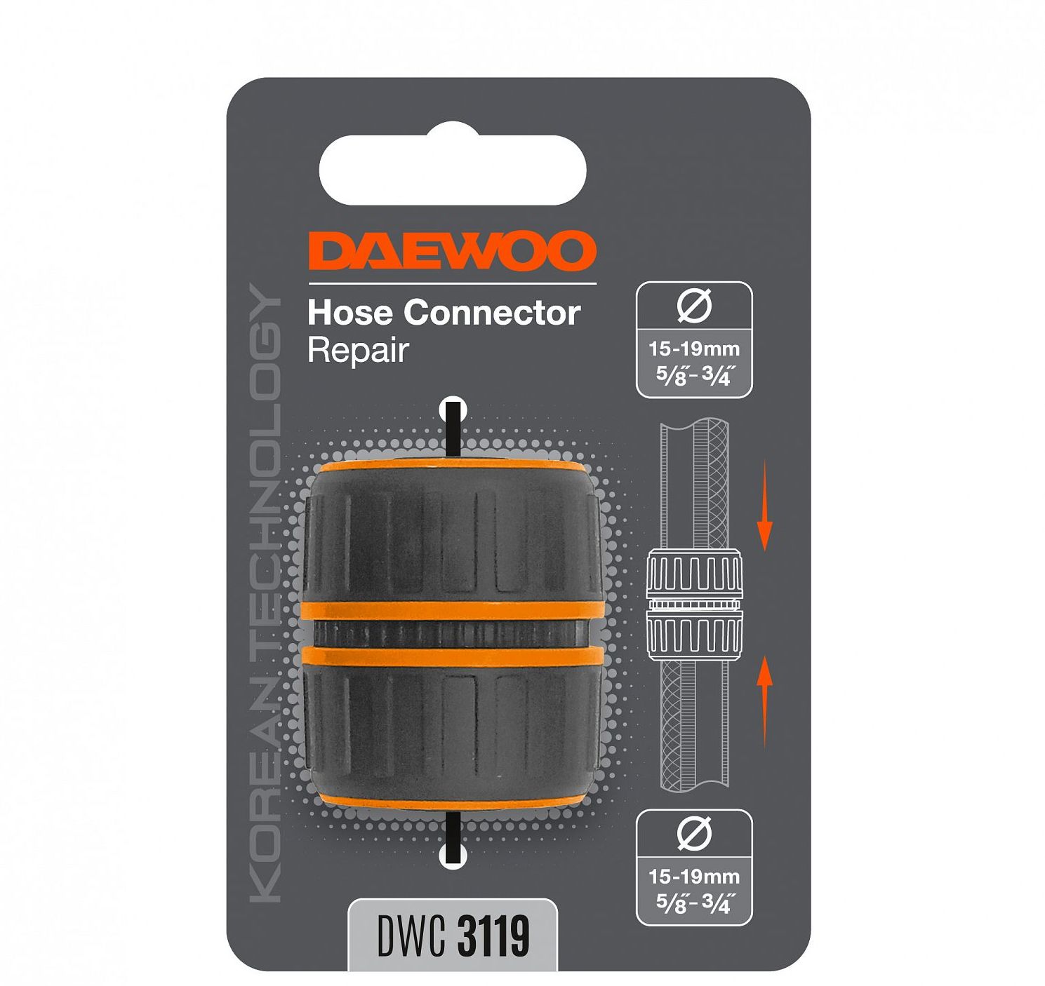 Изображение товара Муфта ремонтная для шланга Daewoo DWC 3119 15-19 мм (5/8"-3/4")