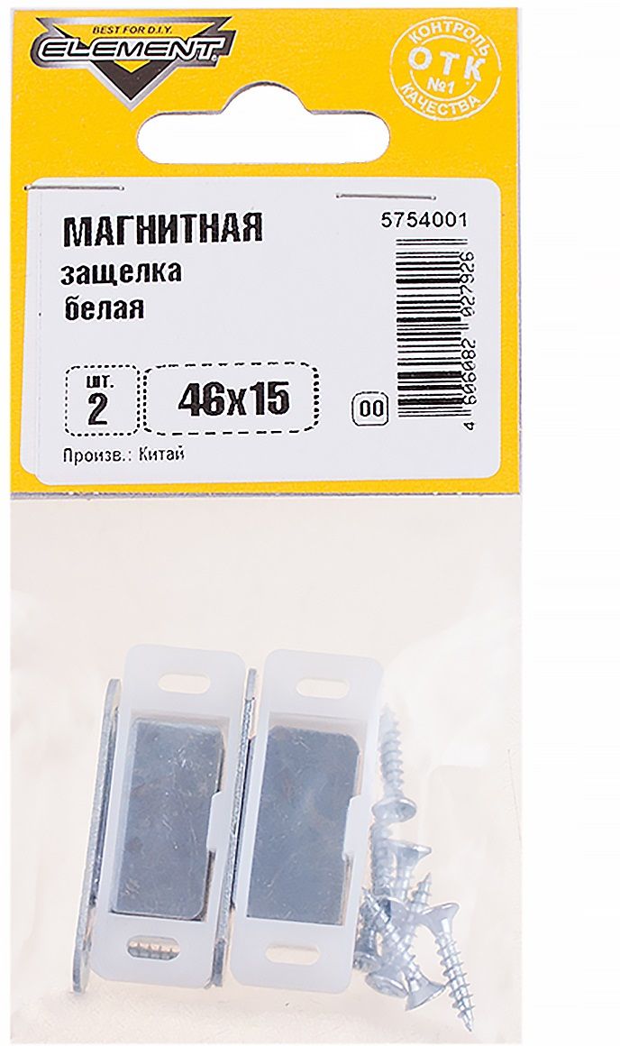 Изображение товара Магнитная защелка Element 46x15 мм белый 2 шт