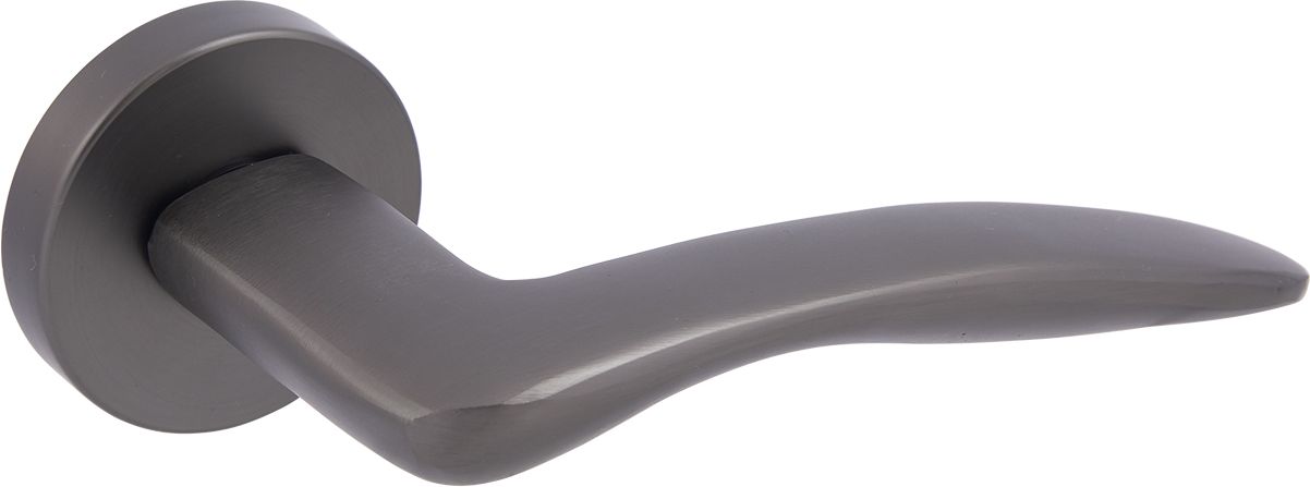 Изображение товара Ручка дверная ФАБРИКА ЗАМКОВ POTAISS графит из сплава ЦАМ и алюминия, классическая, врезная