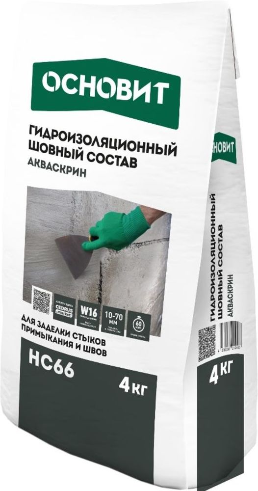 Изображение товара Шовный гидроизоляционный состав ОСНОВИТ Акваскрин HC66, 4 кг
