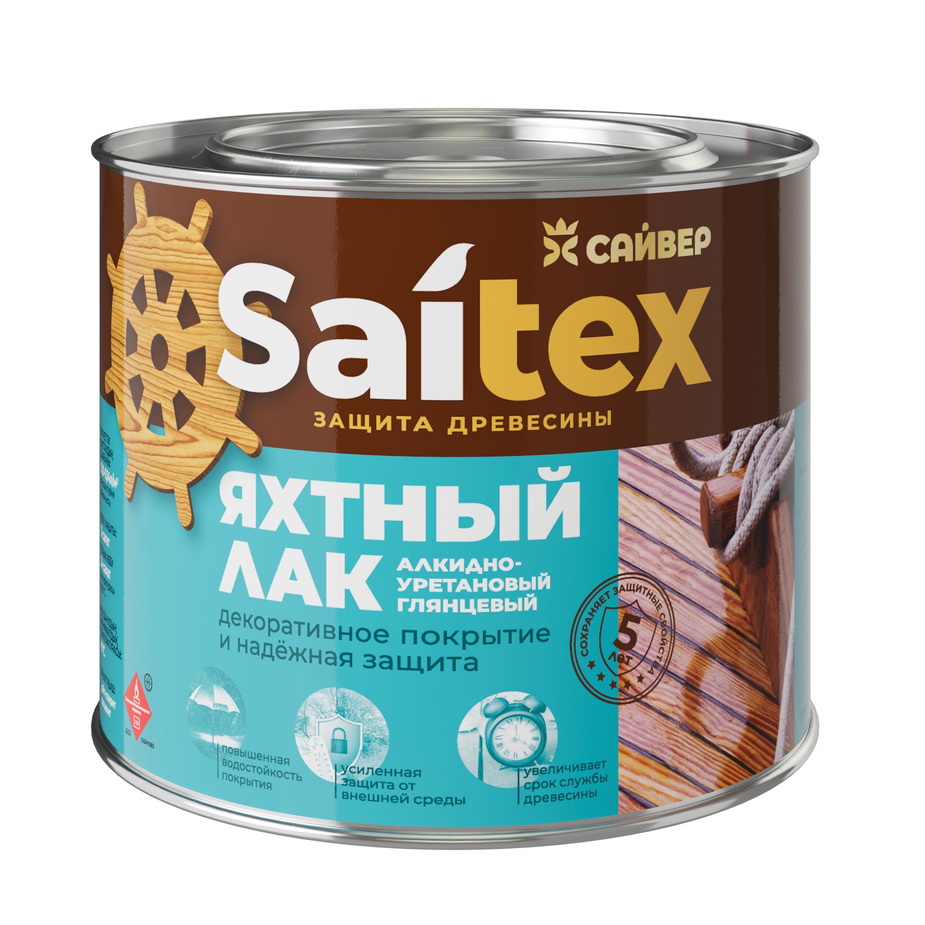 Изображение товара Яхтный лак Saitex глянцевый 1,9 л